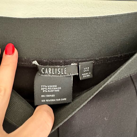 Carlisle Pull-On Flat Front Stretch Legging Pants Black 2 - Picture 4 of 5